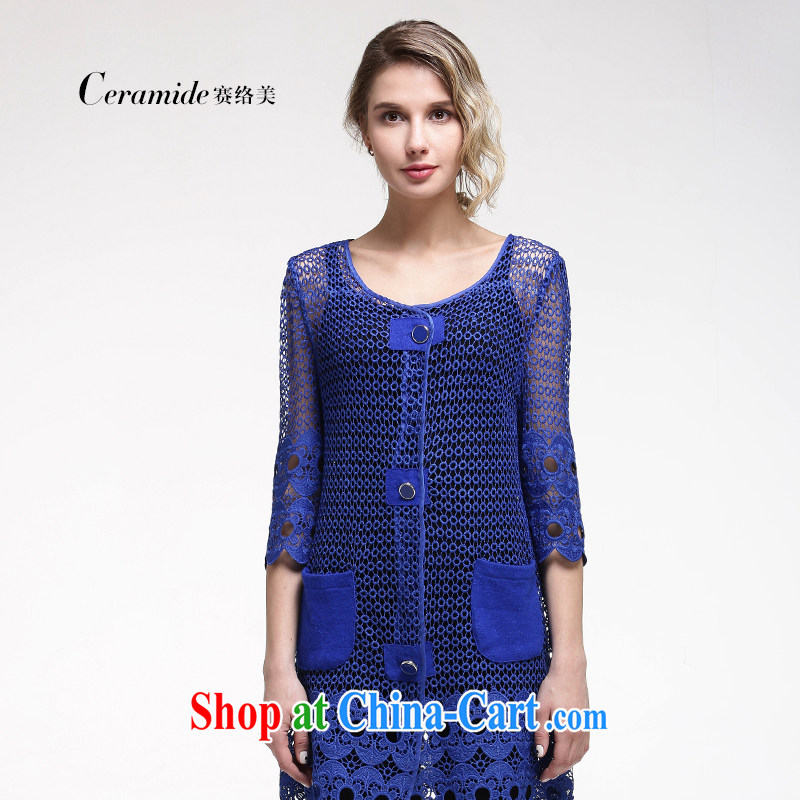 Race Contact Us 2015 new emphasis on sister the Code women's coats spring Korean version, silk Openwork knitting cardigan girls 651106032 black XXXXL - 48, contact us (Ceramide), shopping on the Internet