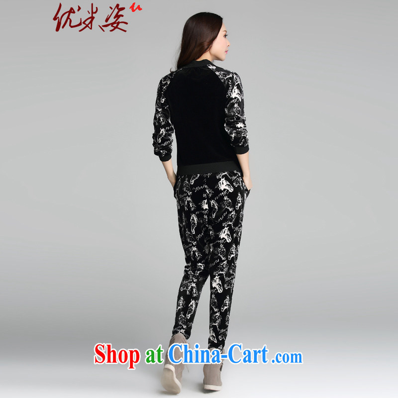 Optimize m Beauty is indeed the XL spring new leisure package loose graphics thin two-piece tracksuit trousers to the black 4XL for 170 - 195 jack, M (Umizi), online shopping