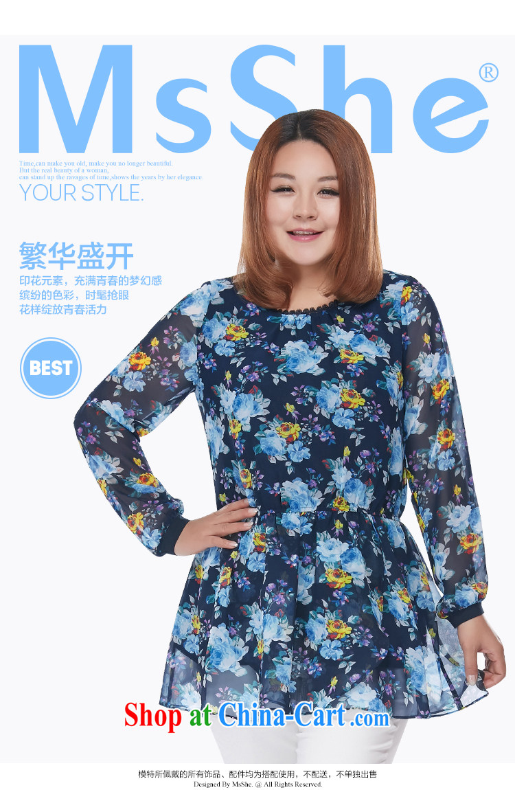 MSSHE XL ladies' 2015 spring round-collar long-sleeved-waist flouncing stamp snow woven shirts clearance 2846 suit 3 XL pictures, price, brand platters! Elections are good character, the national distribution, so why buy now enjoy more preferential! Health