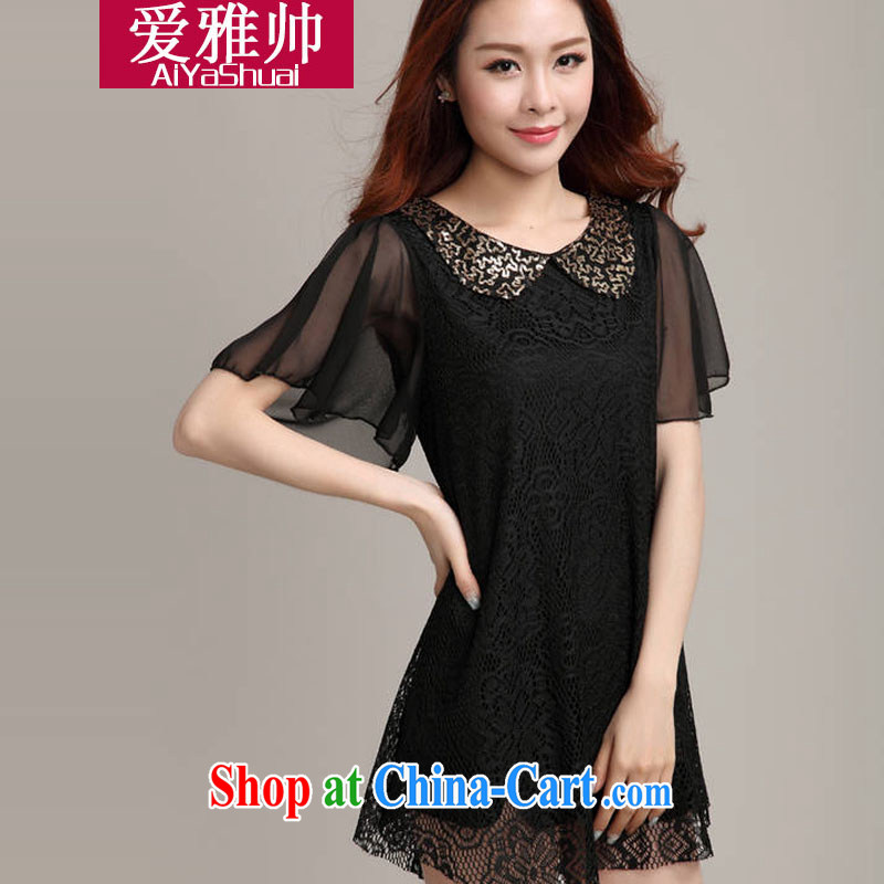 Love Ya 2015 looks great, girls with thick mm summer lace shirt snow woven dresses black XXXL, love, cool (aiyashuai), shopping on the Internet