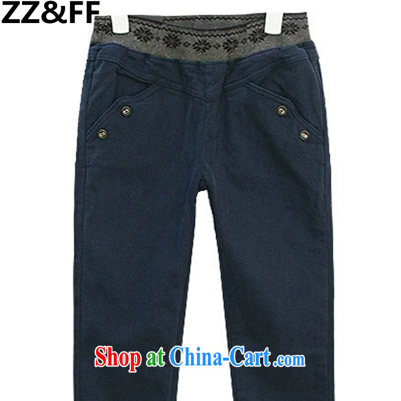 ZZ &FF 2015 summer New, and indeed increase, female 200 Jack thick MM Korean Elastic waist thick MM larger jeans female Tibetan cyan XXXXL, ZZ &FF, shopping on the Internet