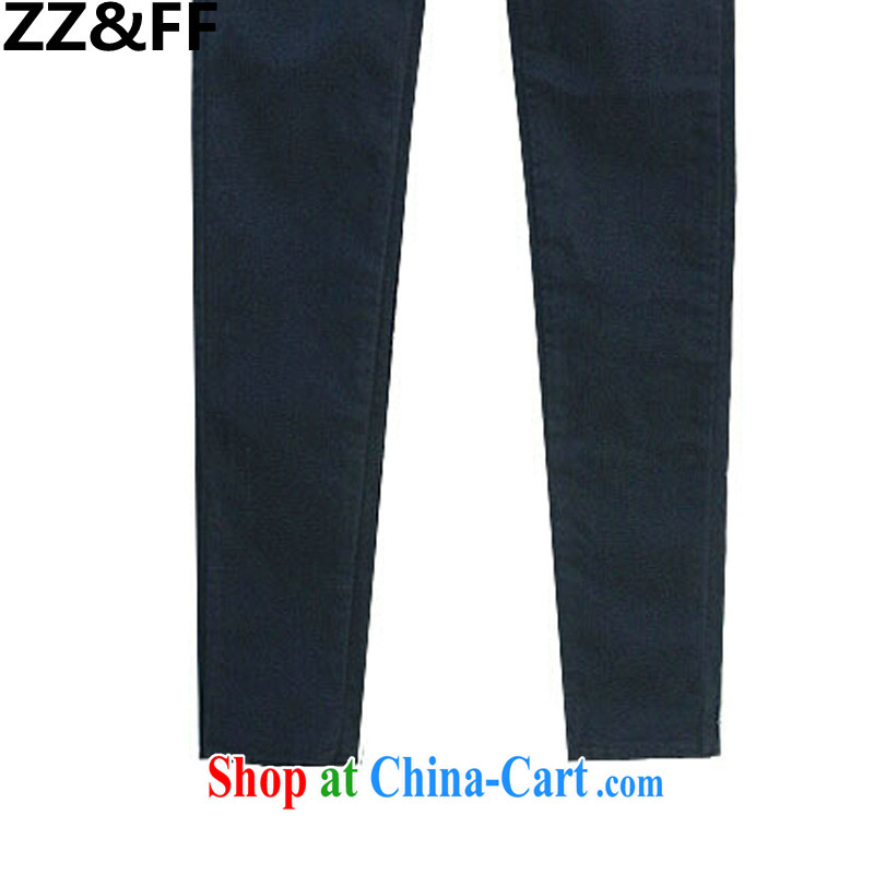ZZ &FF 2015 summer New, and indeed increase, female 200 Jack thick MM Korean Elastic waist thick MM larger jeans female Tibetan cyan XXXXL, ZZ &FF, shopping on the Internet