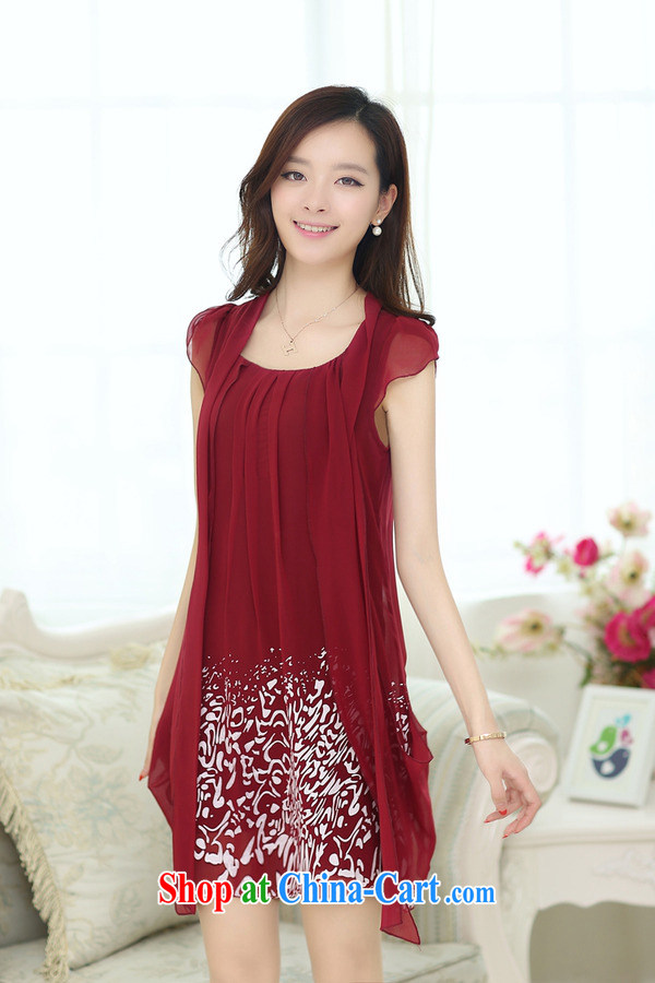 Purple long-sun summer 2015 new female Korean beauty and stylish short-sleeve snow woven dresses mm thick middle-aged loose the code stamp pregnant women skirt 1311/wine red 5 XL pictures, price, brand platters! Elections are good character, the national distribution, so why buy now enjoy more preferential! Health