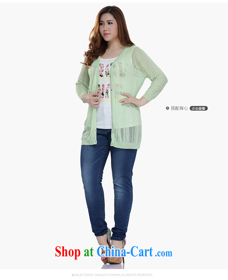 Slim LI Sau 2015 spring and summer new, larger female 8 cuff small jacket shawl Openwork knit sweater cardigan Q 7359 light blue XL pictures, price, brand platters! Elections are good character, the national distribution, so why buy now enjoy more preferential! Health