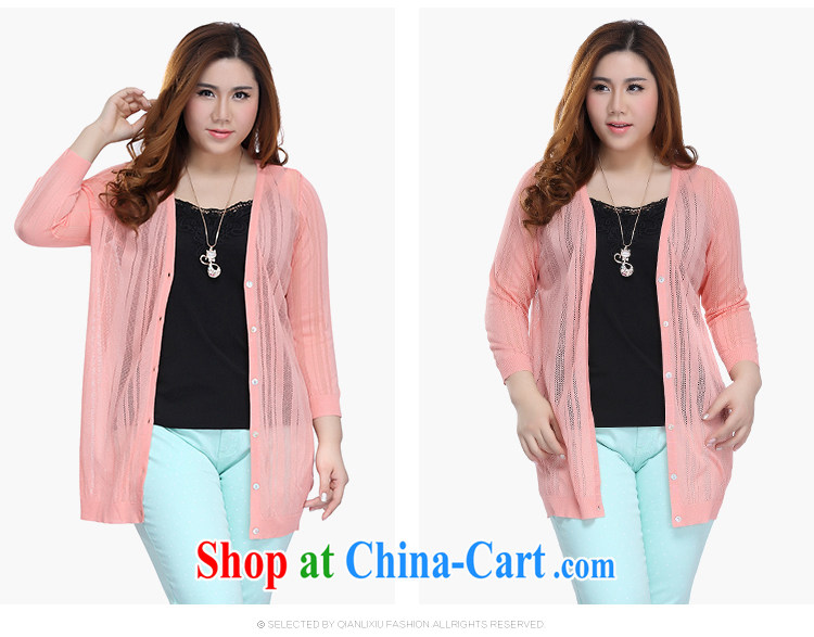 Slim LI Sau 2015 spring and summer new, larger female 8 cuff small jacket shawl Openwork knit sweater cardigan Q 7359 light blue XL pictures, price, brand platters! Elections are good character, the national distribution, so why buy now enjoy more preferential! Health