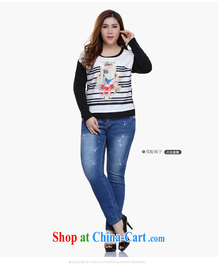 Slim LI Sau 2015 spring and summer new, larger female stitching stamp hot Drill Down shoulder cuff round-collar T pension Q 7660 black 2 XL pictures, price, brand platters! Elections are good character, the national distribution, so why buy now enjoy more preferential! Health