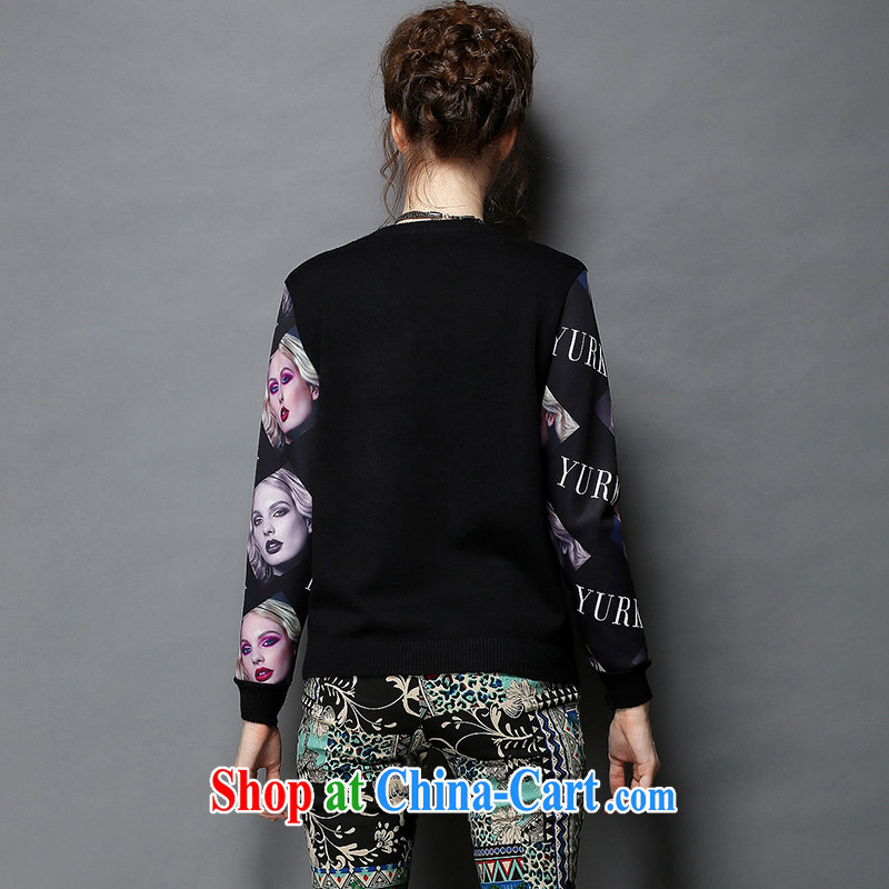 Connie's dream European and American high-end original 2015 spring new and indeed increase, female 200 Jack stamp hot long-sleeved shirt T female solid shirt G 1575 black XXXXXL, Connie dreams, and shopping on the Internet