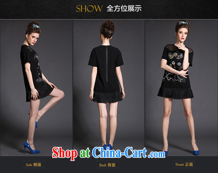 Connie, European and American Dream Original high-end European root dress 2015 new spring clothes and indeed increase, female 200 Jack embroidery 100 hem skirt G 1526 black XXXXL pictures, price, brand platters! Elections are good character, the national distribution, so why buy now enjoy more preferential! Health