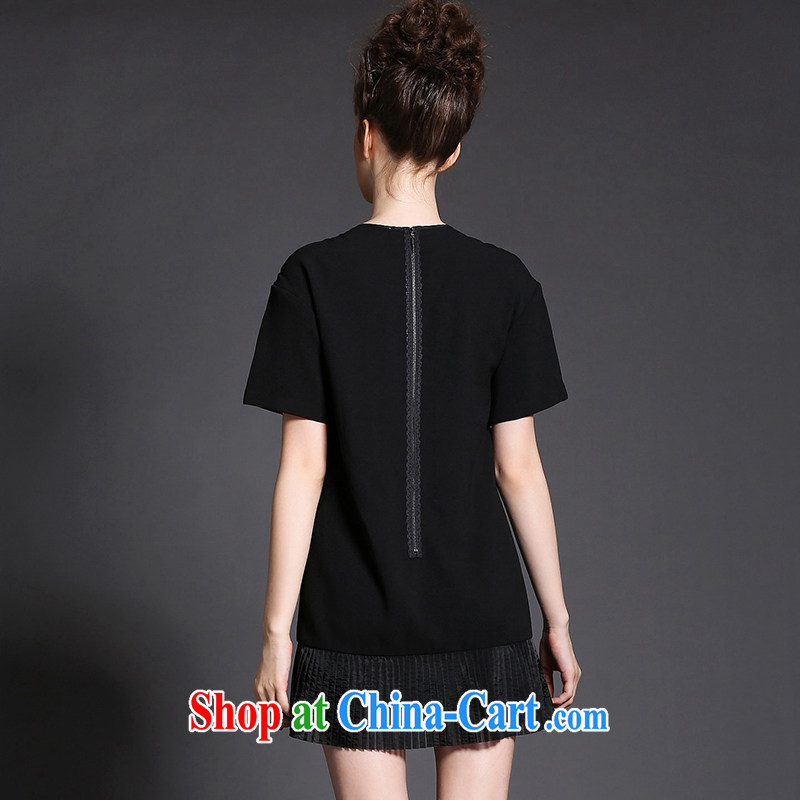 Connie was the European and American Dream Original high-end European root dress 2015 new spring is indeed the XL female 200 Jack embroidery 100 hem skirt G 1526 black XXXXL, Anne's dream, and shopping on the Internet