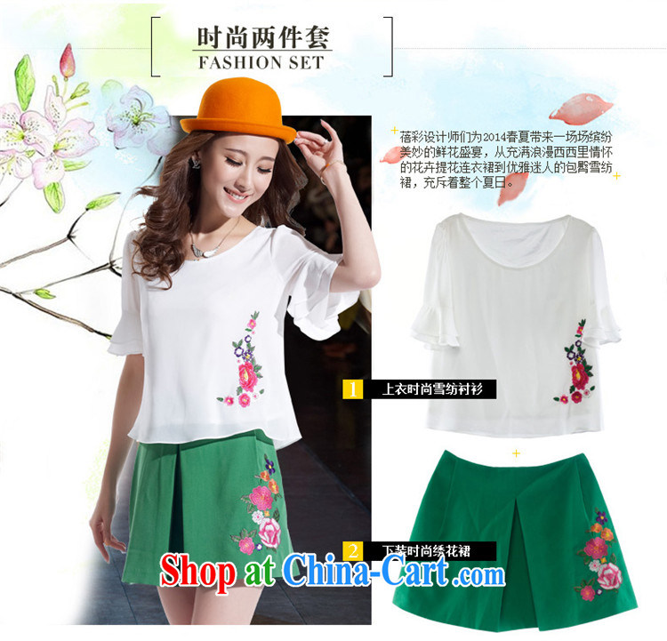 Shu, Shi 2015 summer new stylish female high quality embroidery ethnic wind two-piece short-sleeved snow woven dresses personalized short skirts beauty unique lady package white black XL pictures, price, brand platters! Elections are good character, the national distribution, so why buy now enjoy more preferential! Health