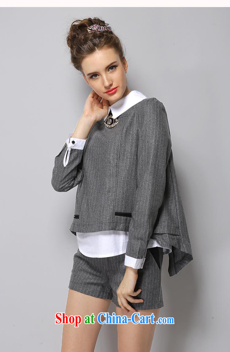 Ya-ting store 2015 European site spring flange pants set up in Europe and America for stitching parquet drill girls two piece gray XL pictures, price, brand platters! Elections are good character, the national distribution, so why buy now enjoy more preferential! Health