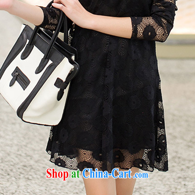 Jung-eun 2015 new female fat woman XL dresses loose video thin lace shirt Z 2005 black XXXXL, Jung-eun, and shopping on the Internet