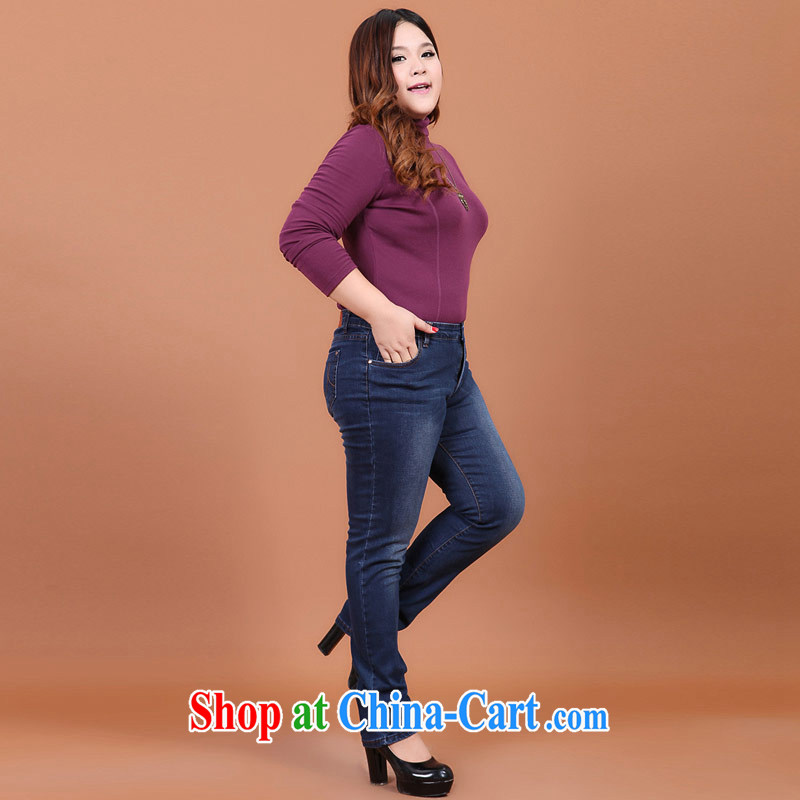 Thin (NOS) summer wear Korean version XL female high-waist pop-up cotton graphics thin jeans castor pants M 40,021 blue 42 200 about Jack wearing thin (NOS), online shopping