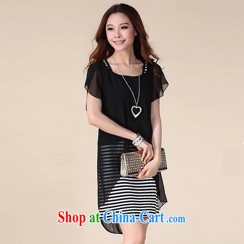 In autumn 2015 the spring and summer new, larger women mm thick snow woven dresses two piece 8552 black 3 XL, autumn in the north, and on-line shopping