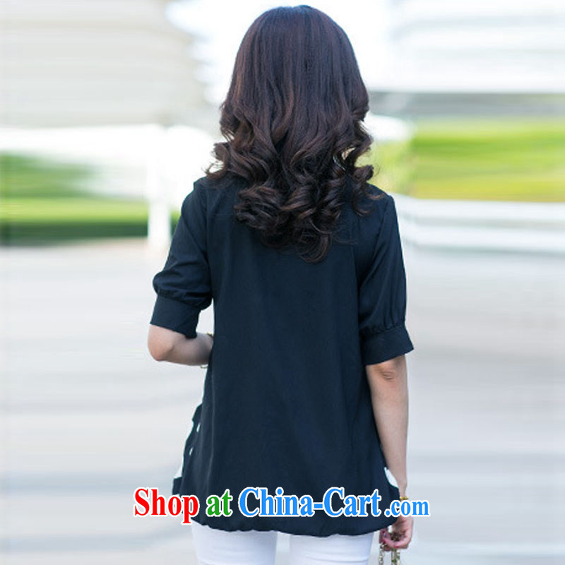 Jung-eun 2015 new short-sleeved T-shirt large, female loose video thin, wave in sleeveless XZ 5001 black XXXXL, Jung-eun, shopping on the Internet