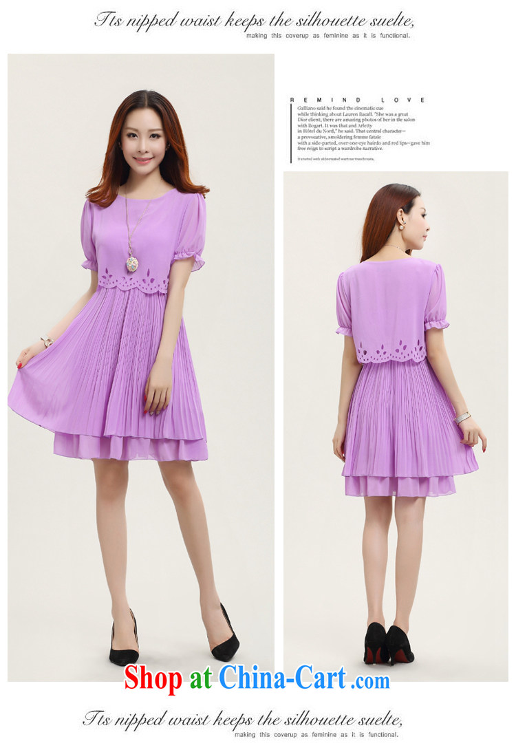 ZZ &FF 2015 summer new XL ladies dress woven snow King, loose video thin thick MM female purple (short-sleeve) XXXXXL pictures, price, brand platters! Elections are good character, the national distribution, so why buy now enjoy more preferential! Health