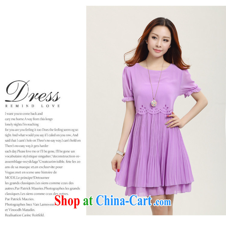 ZZ &FF 2015 summer new XL ladies dress woven snow King, loose video thin thick MM female purple (short-sleeve) XXXXXL pictures, price, brand platters! Elections are good character, the national distribution, so why buy now enjoy more preferential! Health
