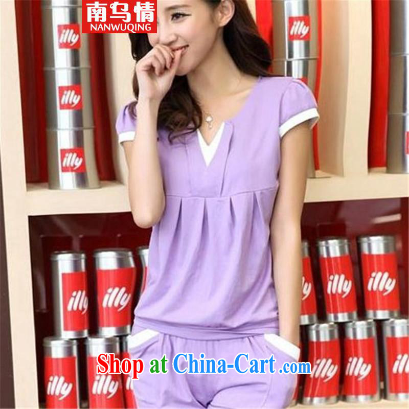 The Uzbekistan and South Korea 2015 version the code short-sleeved Leisure package girl, violet XXL