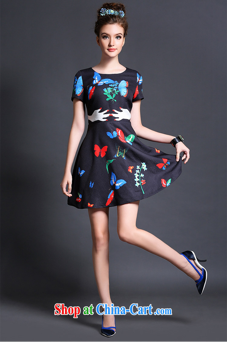 The Connie was a high-end European and American style stamp dresses 2015 new spring and indeed increase, female 200 Jack video thin short-sleeved short skirt G 1570 black XXXXL pictures, price, brand platters! Elections are good character, the national distribution, so why buy now enjoy more preferential! Health