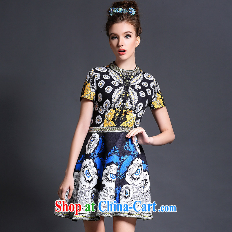 The Connie was a high-end European and American fare is indeed increasing, female 200 Jack 2015 summer new style small, staple for Pearl stamp short-sleeved dresses G 1560 XXL suit, Connie dreams, shopping on the Internet