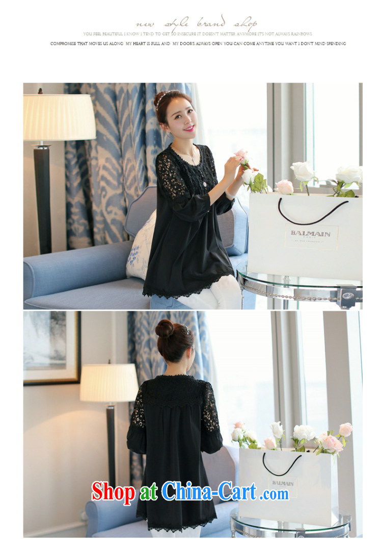 Solid Color has always been the 2015 spring new ladies dress shirt Korean version the Code women mm thick 5 cuff lace snow solid woven shirt black XL pictures, price, brand platters! Elections are good character, the national distribution, so why buy now enjoy more preferential! Health