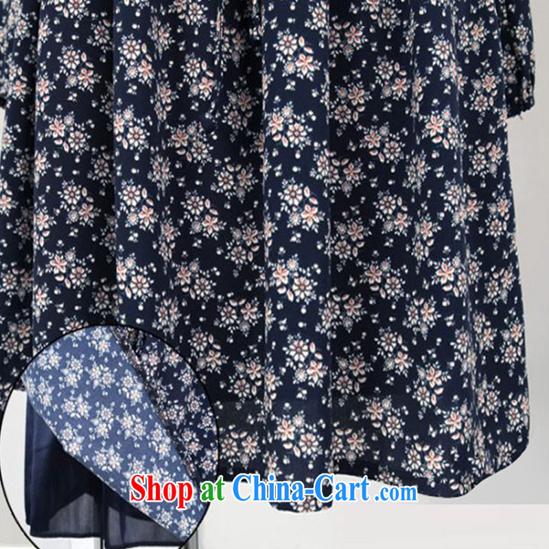 MR HENRY TANG year 2015 the European site is the girl with thick mm spring new relaxed temperament floral long-sleeved dresses Tibetan blue flower 9016 XL 4 165 - 175 jack, Tang, and shopping on the Internet