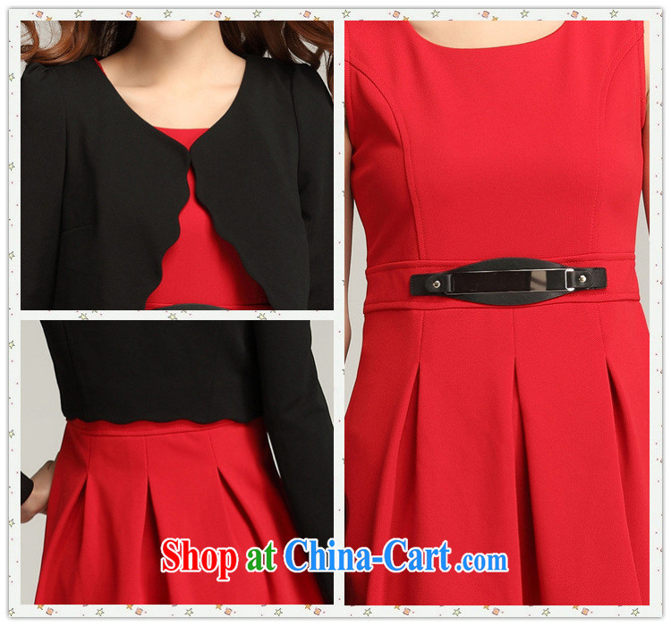 Land is the Yi 2015 spring new Korean commuter style larger female graphics thin thick sister knocked color waves two-piece dresses 3389 black T-shirt + red skirts XXXXL pictures, price, brand platters! Elections are good character, the national distribution, so why buy now enjoy more preferential! Health