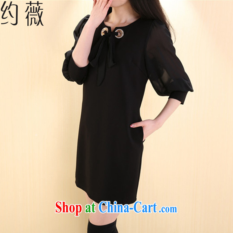 About Ms Audrey EU 2015 spring and summer new products, female dresses beauty graphics thin stitching snow woven 7 cuff dress female YW 172 black 4XL, about Ms Audrey EU, shopping on the Internet