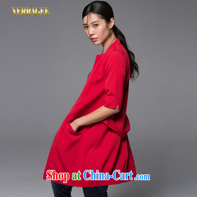 Julia Wei Ji/verragee spring 2015 in Europe and America, the liberal, in long, the T-shirt, jacket large, female KS 003 red S, discipline and Julia (verragee), shopping on the Internet