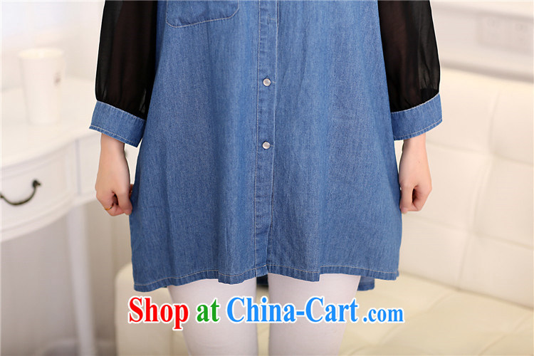 Won the 2015 spring Korean fashion jeans, long, large, female shirt loose video thin larger female C 119 blue XXXXL pictures, price, brand platters! Elections are good character, the national distribution, so why buy now enjoy more preferential! Health