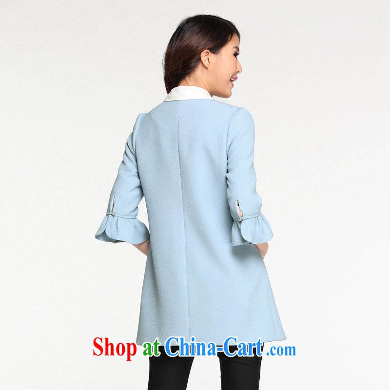Cloud the larger female 2015 spring new Korean casual jacket thick MM horn 7 cuff video thin T-shirt black by default Shun Feng Express, cloud, and shopping on the Internet