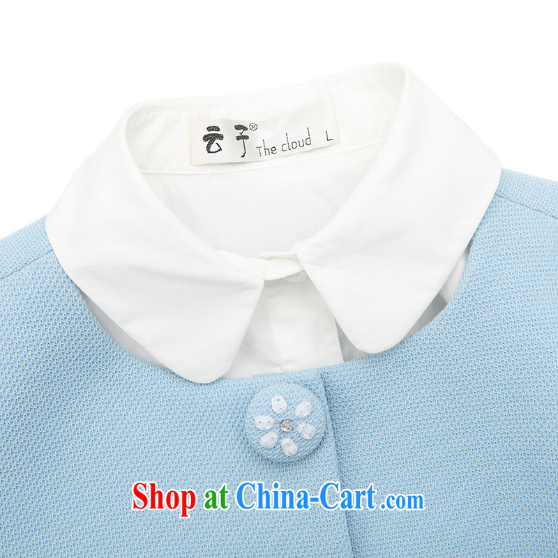 Cloud the larger female 2015 spring new Korean casual jacket thick MM horn 7 cuff video thin T-shirt black by default Shun Feng Express, cloud, and shopping on the Internet