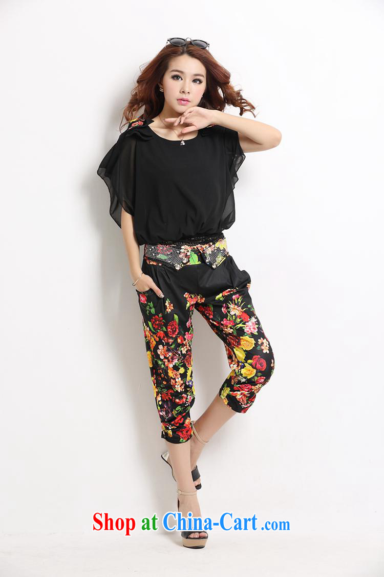 Qin Qing store 2015 new female summer stylish package stamp snow woven two-piece pants T-shirt + Harlan pants X 298 4 4 color Large stock XL pictures, price, brand platters! Elections are good character, the national distribution, so why buy now enjoy more preferential! Health