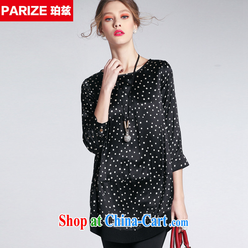 Perth is new, larger female Summer in Europe and the Loose Cuff in 7 sub-sleeved shirt, long, cultivating graphics thin short-sleeved T-shirt Jurchen, solid black T-shirt XL