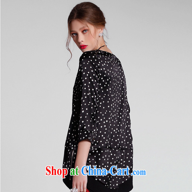 Perth is new, larger female Summer in Europe and the Loose Cuff in 7 sub-sleeved shirt, long, cultivating graphics thin short-sleeved T-shirt Jurchen, solid black T-shirt XL, Perth (PARIZEC OLLECTION), online shopping