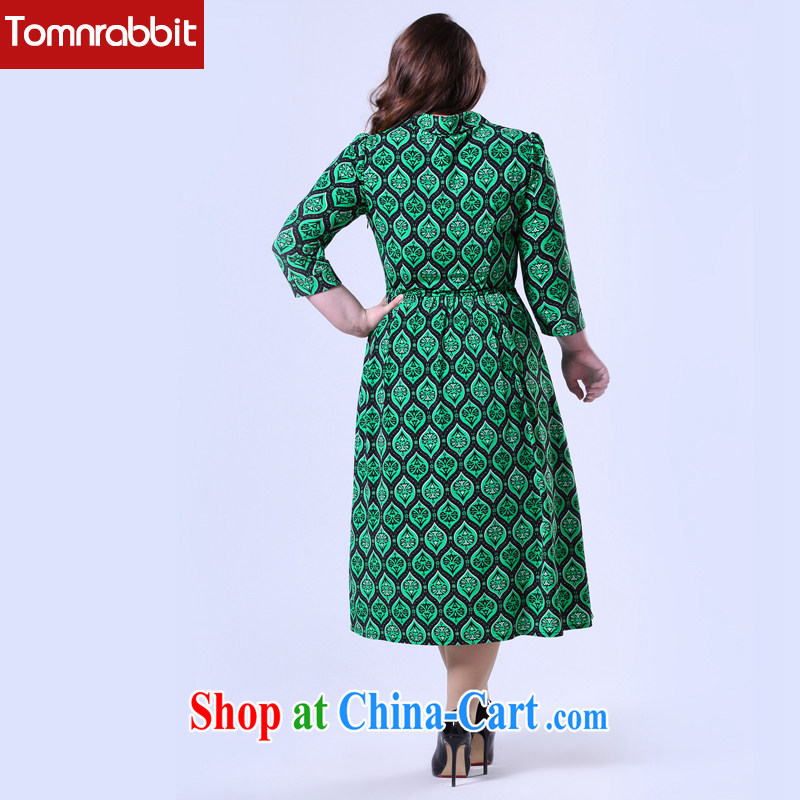 Increase the fat girl 200Jack thick sister spring large numbers in Europe and America, the shirt collar and skirt long skirt picture color the code 5 XL, Tomnrabbit, shopping on the Internet
