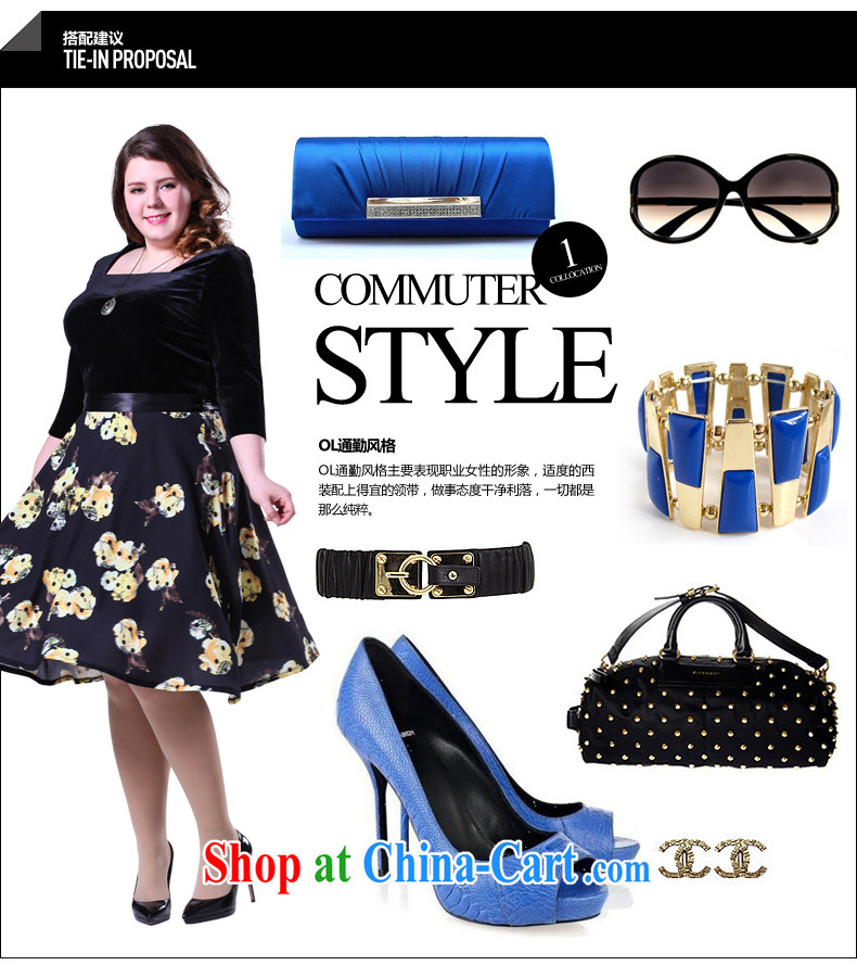 2015 spring female new thick sister graphics thin and long skirt, wool stitching party for the code dress picture color the code XL pictures, price, brand platters! Elections are good character, the national distribution, so why buy now enjoy more preferential! Health