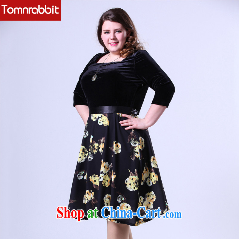 2015 spring female new thick sister graphics thin and long skirt, wool stitching party for the code dress picture color the code XL, Tomnrabbit, shopping on the Internet