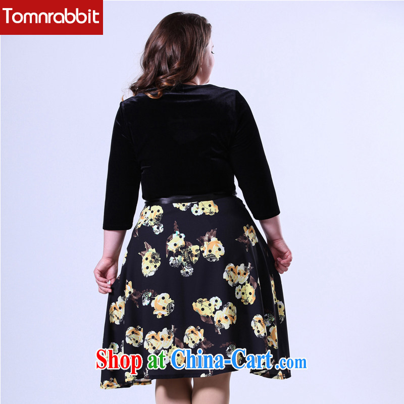 2015 spring female new thick sister graphics thin and long skirt, wool stitching party for the code dress picture color the code XL, Tomnrabbit, shopping on the Internet