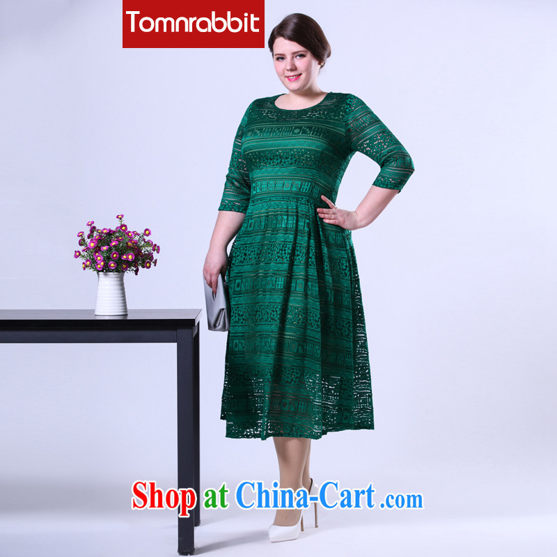 The increase is indeed female 200 Jack thick sister spring 2015 biological empty elegant lace 7 cuff dress long picture color the code 3 XL _pre-sale April 28 shipping
