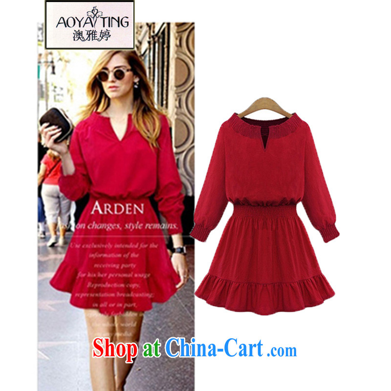 o Ya-ting 2015 Europe and indeed the XL women spring loaded new acted with the waist dresses female D 37 red 2 XL recommends that you 125 - 145 jack