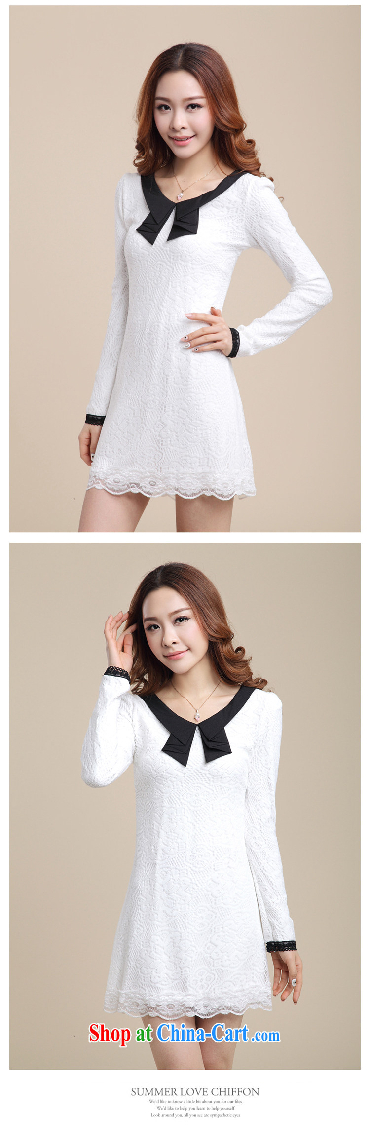 Dubai's 2015 spring new Korean version mm thick dress long-sleeved large code temperament doll collar lace skirt girls DL 150,055 white XXXL pictures, price, brand platters! Elections are good character, the national distribution, so why buy now enjoy more preferential! Health