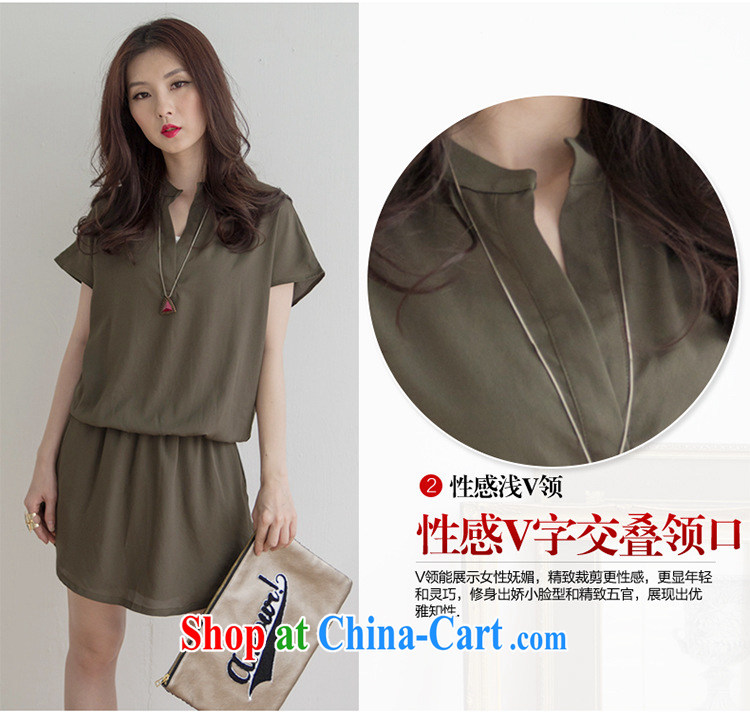 MissDonut 2015 summer New, and indeed increase, female Korean loose video thin short-sleeve dress mm thick solid skirt army green code XL recommended weight 140 jack - 160 Jack pictures, price, brand platters! Elections are good character, the national distribution, so why buy now enjoy more preferential! Health