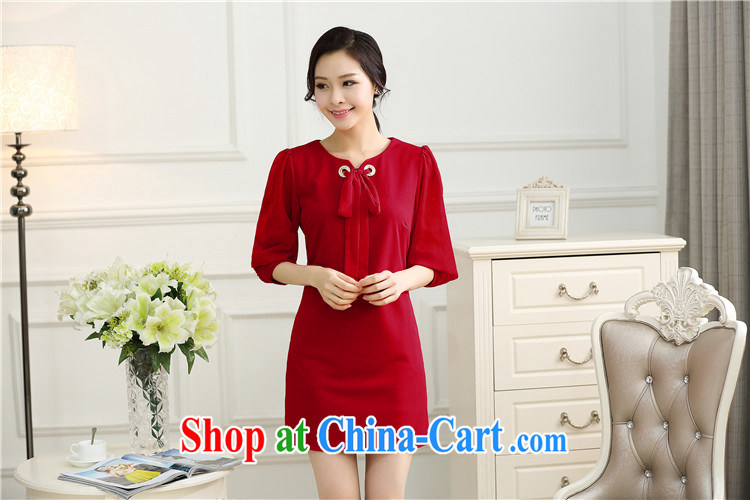 South Korea according to her 2015 female new large Code women mm thick Korean version 7 loose-sleeved dresses 1142 red XXXL pictures, price, brand platters! Elections are good character, the national distribution, so why buy now enjoy more preferential! Health