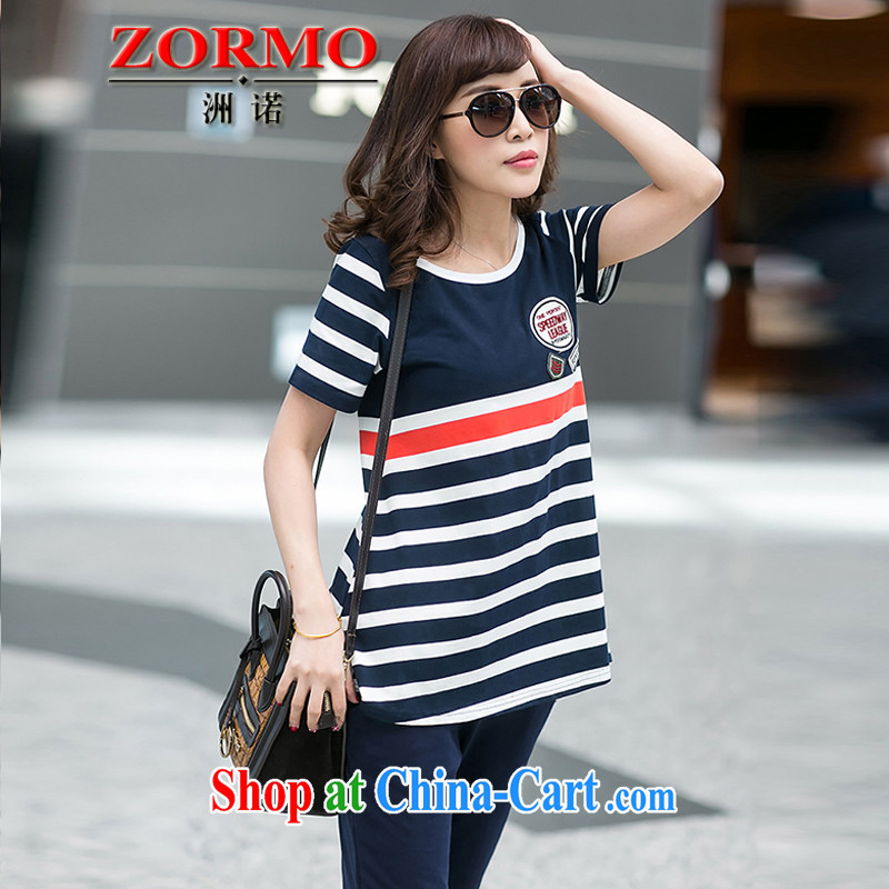 ZORMO summer 2015 new Korean female larger campaign kit mm thick and indeed increase cotton leisure suite royal blue 4 XL, ZORMO, shopping on the Internet