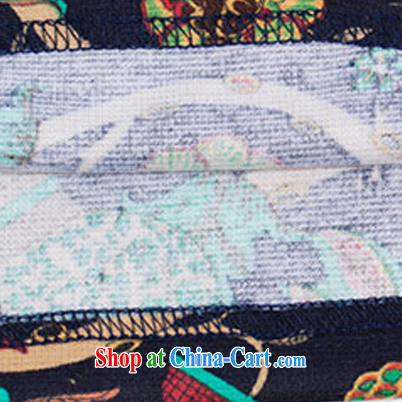 Hwang Woo-suk Ling Feng spring 2015 new products, female loose retro stamp leisure V collar graphics thin dresses green XL, Hwang Woo-suk Ling Feng (lingyufeng), online shopping