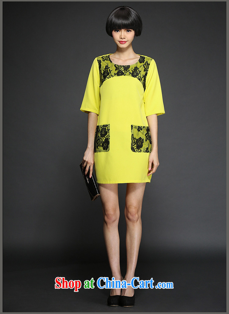 Director of 2015 spring New, and indeed increase, female elegant lace stitching 5 cuff dress 2803 yellow large code 5 200 XL about Jack pictures, price, brand platters! Elections are good character, the national distribution, so why buy now enjoy more preferential! Health
