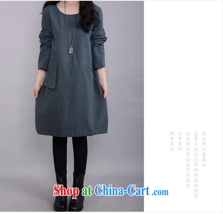 In short Joseph's 2015 spring new female long-sleeved dresses Korean fashion thick mm larger female arts very casual long-sleeved, long skirt solid dark XXL pictures, price, brand platters! Elections are good character, the national distribution, so why buy now enjoy more preferential! Health