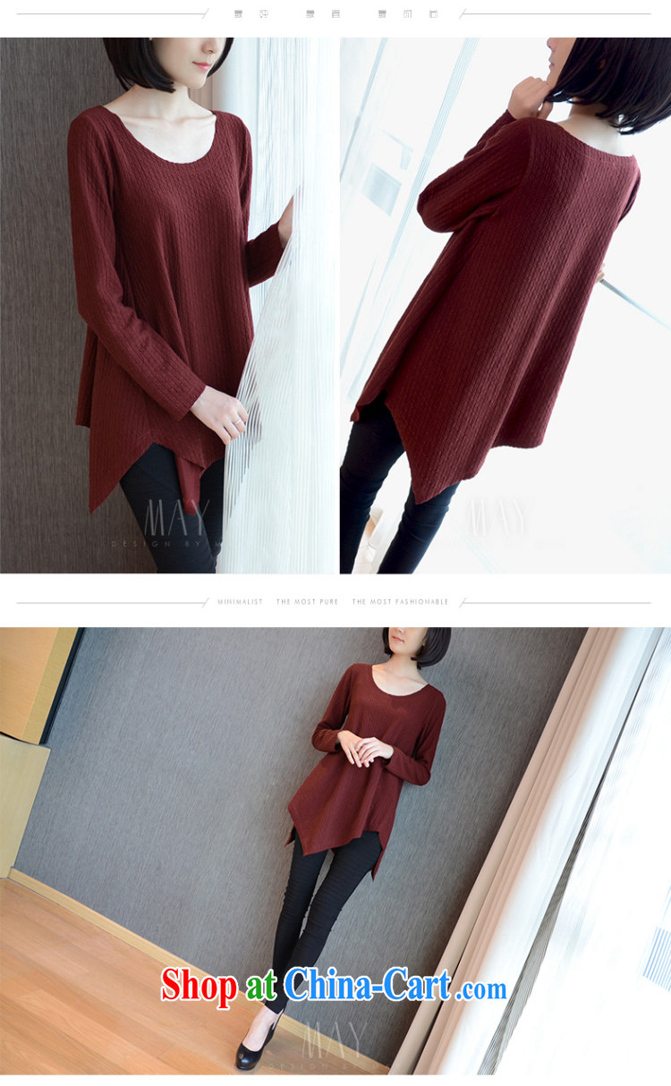 Cayman, slavery 2015 spring new women with thick mm stylish casual relaxed T long-sleeved shirt, long, solid T-shirt large, female, T-shirt maroon XXL pictures, price, brand platters! Elections are good character, the national distribution, so why buy now enjoy more preferential! Health