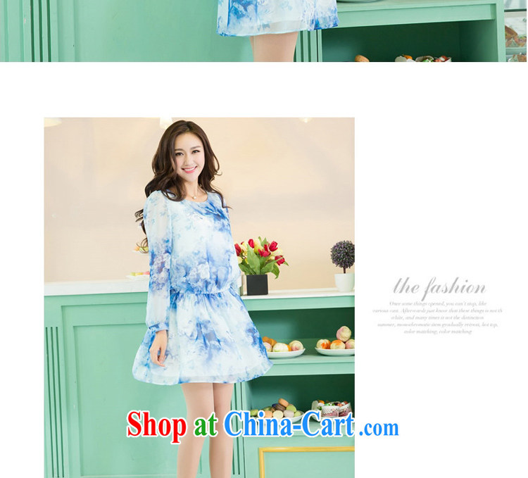 Huan Zhu Ge Ge Ge 2015 spring and summer new, larger women on waves, the waist graphics thin high-quality emulation, snow-woven stamp long-sleeved dresses V 5118 blue 4 XL (180 - 200 Jack through) pictures, price, brand platters! Elections are good character, the national distribution, so why buy now enjoy more preferential! Health